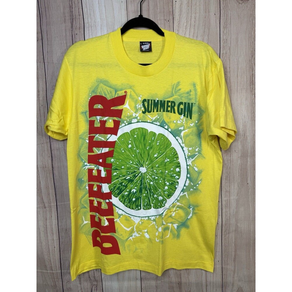 Beefeater Vintage The Summer Gin Cotton/Polyester Yellow Graphic T-Shirt Large L